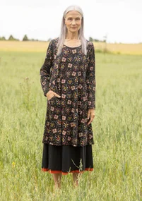 Tricot jurk "Star" van biologisch katoen - zwart