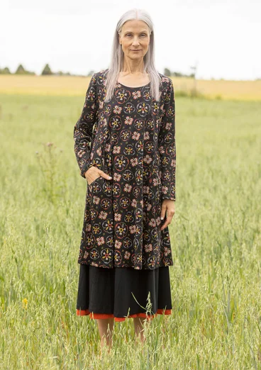 Tricot jurk "Star" van biologisch katoen - zwart