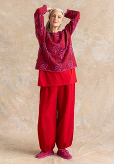Woven linen trousers - amaryllis