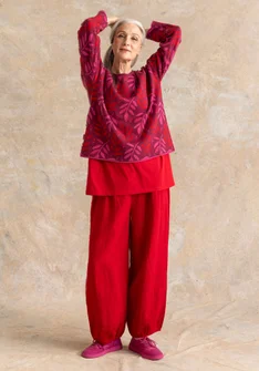 Woven linen trousers - amaryllis