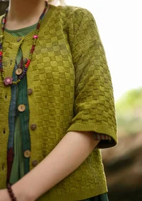 Organic/recycled cotton cardigan - green pepper