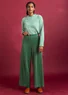 Velour pants in organic cotton/recycled polyester (sea green XXL)