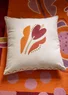 “Tulipanaros” block-printed cushion cover in organic cotton (brick One Size)