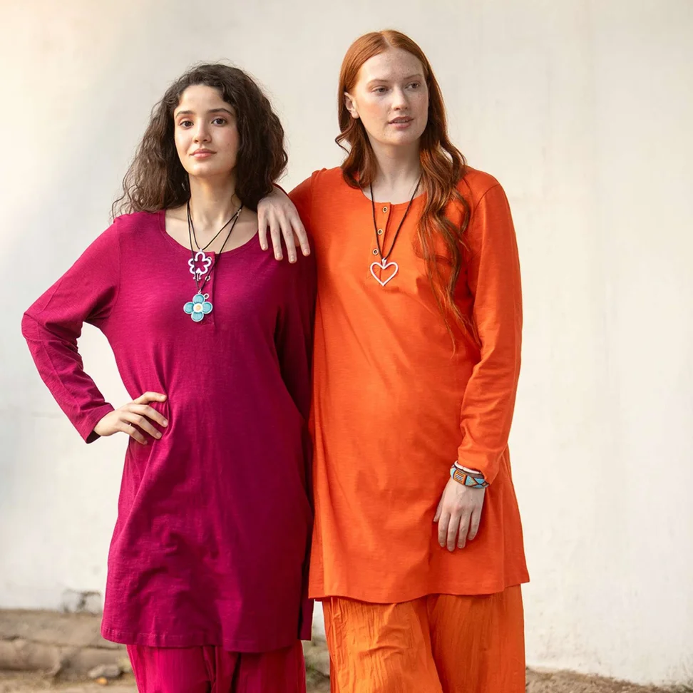 “Alora” organic cotton jersey tunic - rosehip