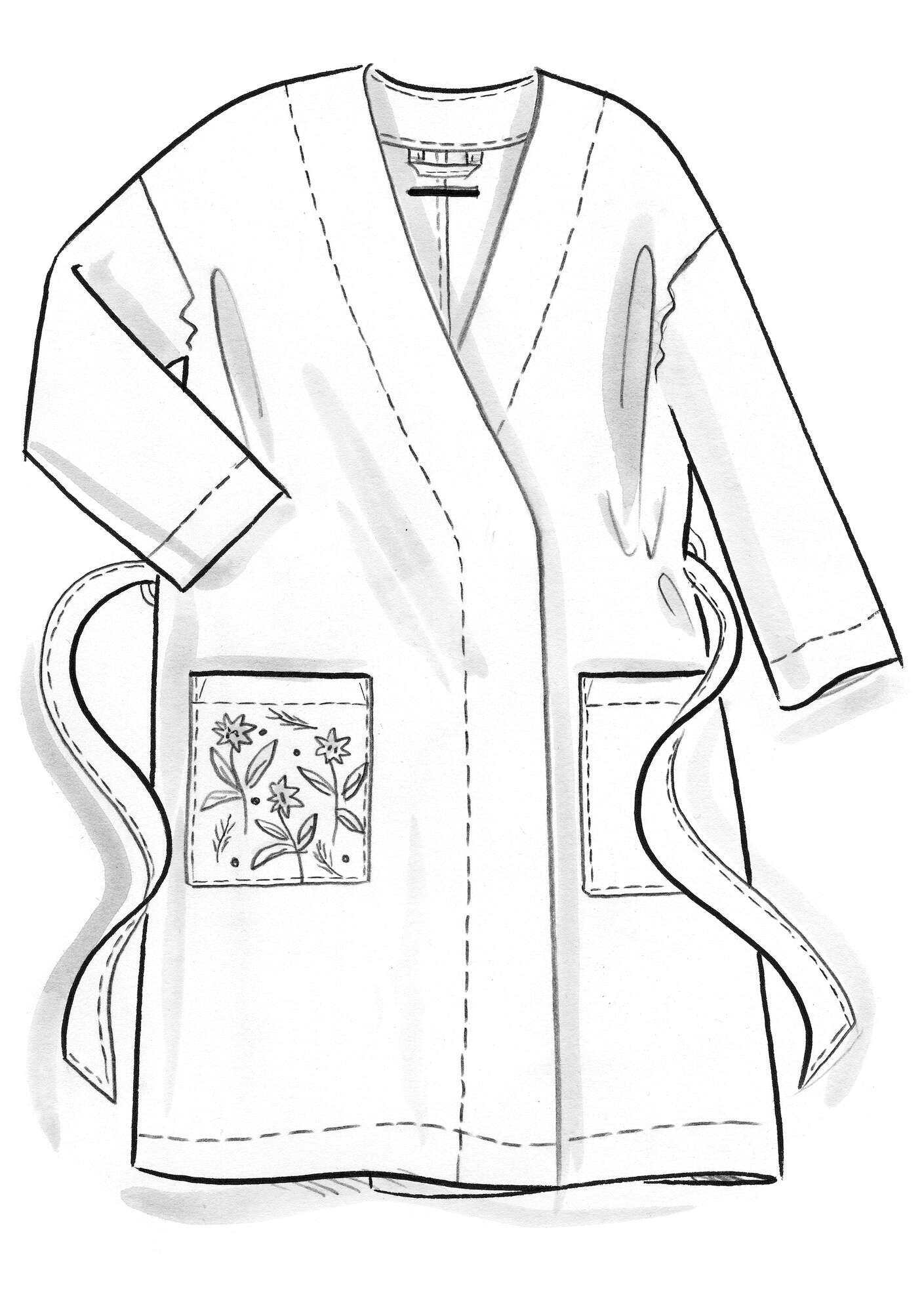 “Tuvstarr” woven kimono in linen
