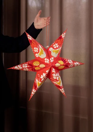 Étoile de Noël "Baluns" en papier - rouge lave