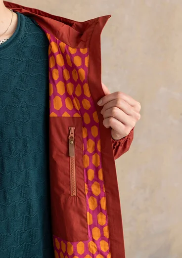 Parka „Vendela“ aus Bio-Baumwollgewebe - krapprot