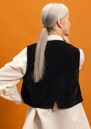 “Venezia” woven organic cotton waistcoat - black