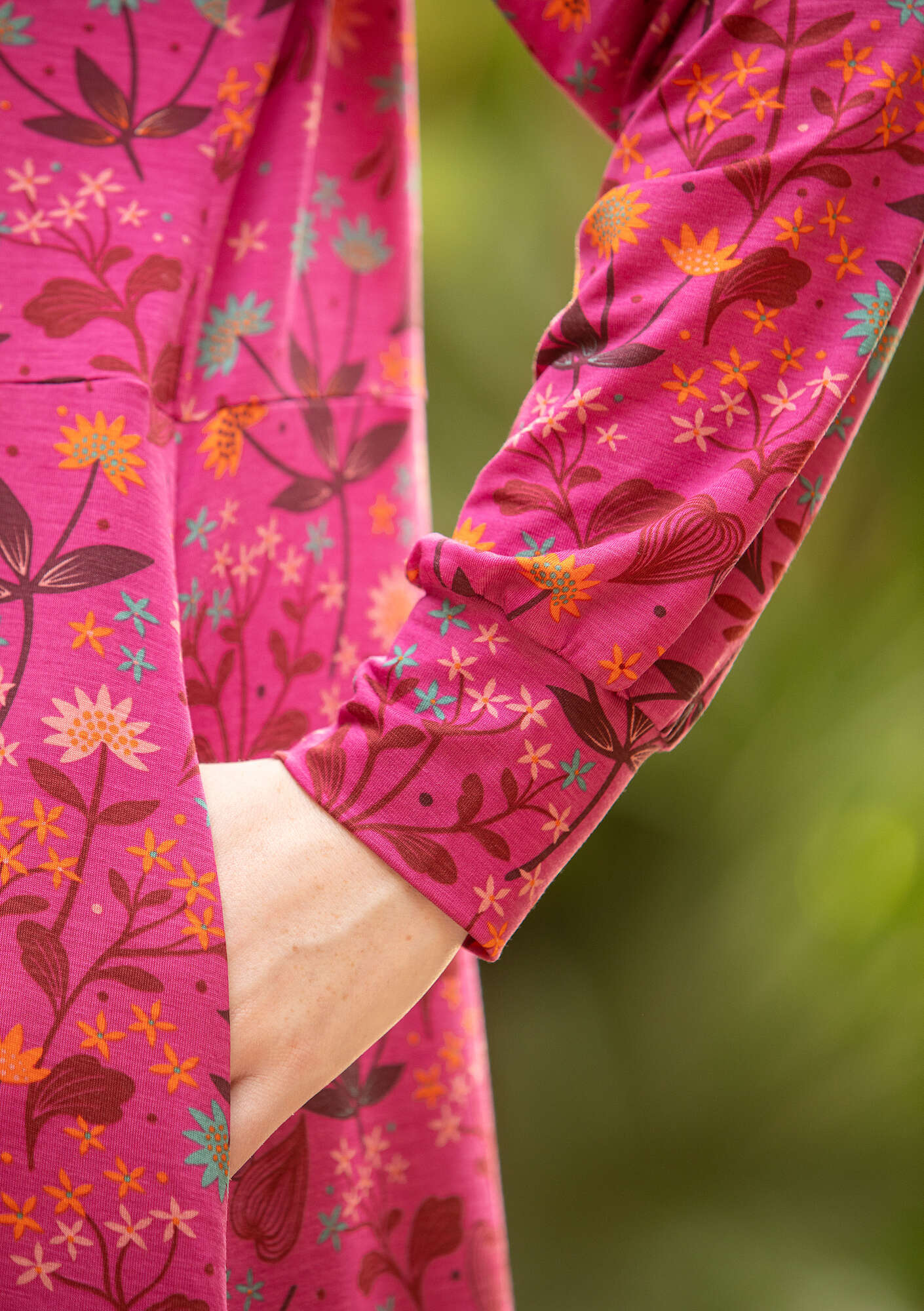 Tricot jurk  Bloom  van lyocell/elastaan cochenille