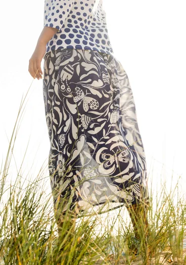 Kjol "Trollslända" i viskos - midnattsblå