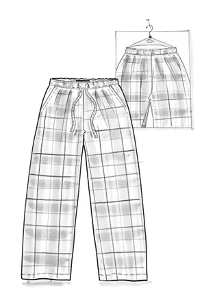 Vävd pyjamasbyxa "Skagen" i ekologisk bomull - bränd sienna