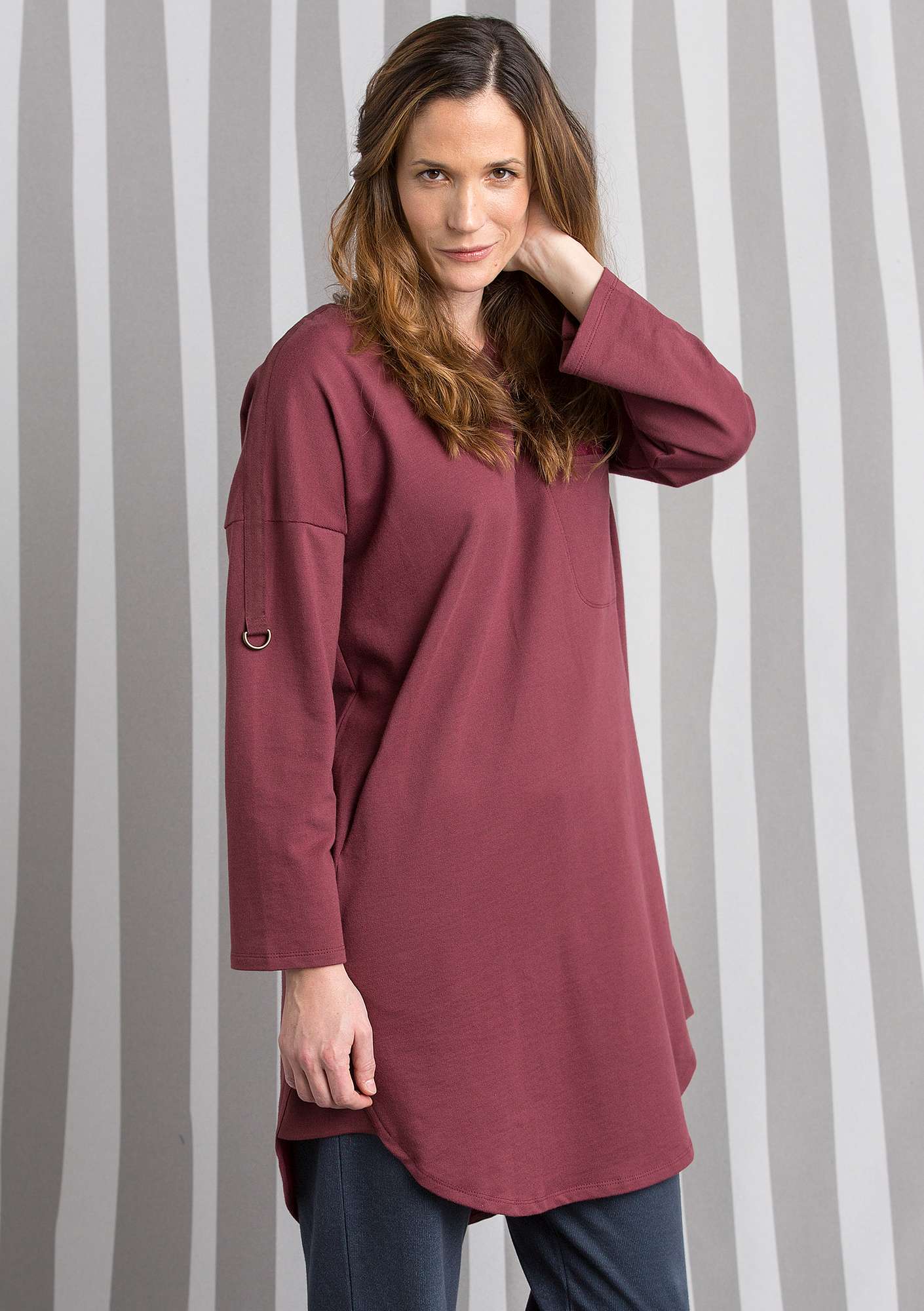 Tunic in eco-cotton beetroot