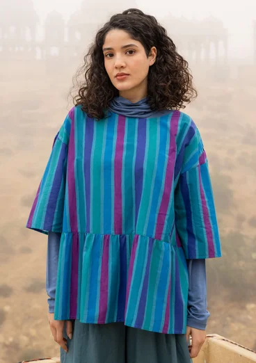 Bluse „Akira“ aus Bio-Baumwolle - hellindigo