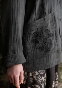 Einfarbige Jacke „Frigg“ aus Bio-Baumwolle - dunkelaschgrau