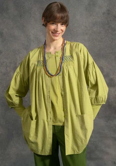 Blouse d’artiste en coton biologique/modal - kiwi