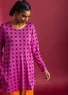 “Tyra” jersey top in organic cotton/modal (cerise/patterned M)