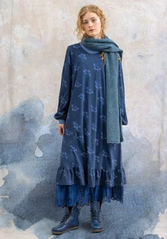 Trikåklänning "Rönnbär" i ekologisk bomull/modal - mörk indigo