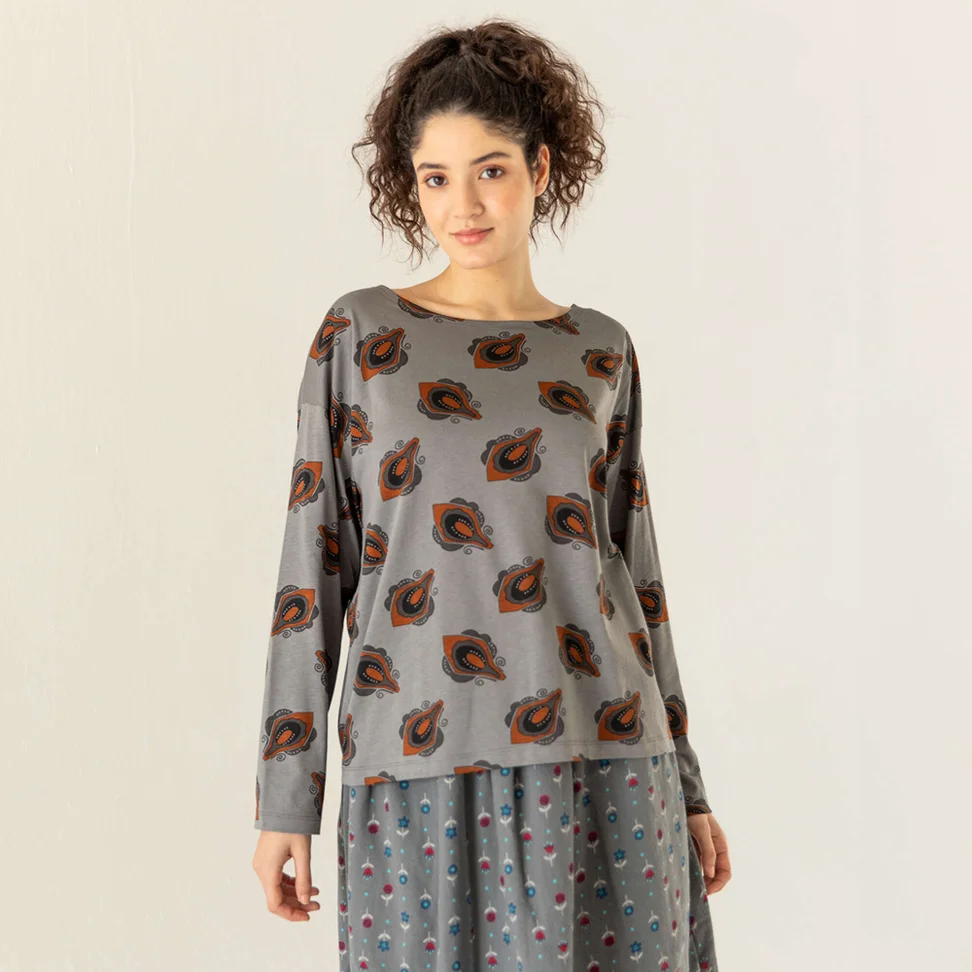 Shirt „Calla“ aus Bio-Baumwolle/Modal - grafit