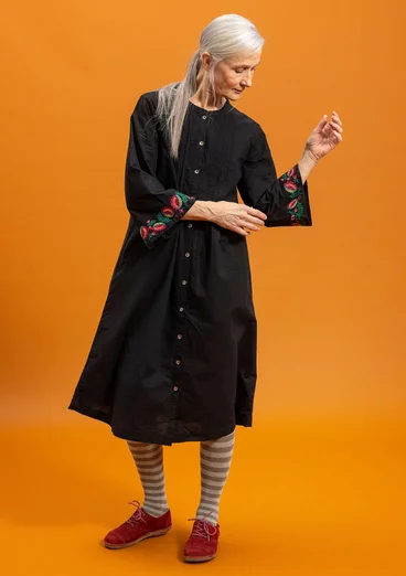 Woven dress "Cleo" in organic cotton - black