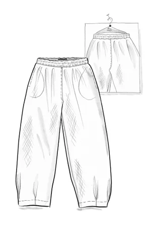 “Vendela” woven organic cotton trousers - night sky