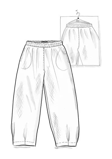 “Vendela” woven organic cotton trousers - night sky