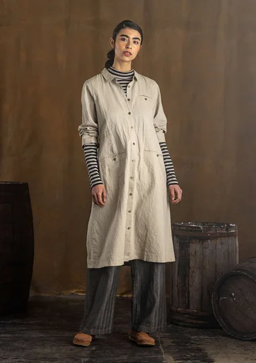 Robe "Earth" en tissu de coton biologique/lin - naturel foncé