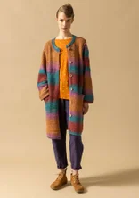 Langstrickjacke „Ella“ aus Wolle/Bio-Baumwolle - kupfer
