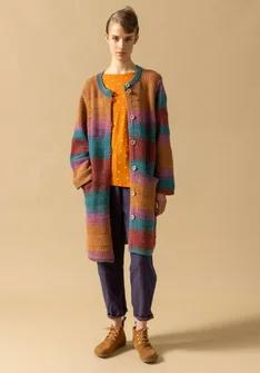 “Ella” wool/organic cotton coatigan - koppar