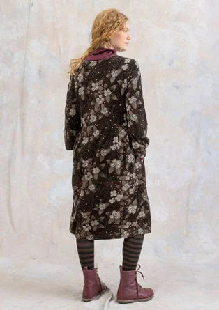 Velourskleid „Cornus“ aus Bio-Baumwolle/Recycling-Polyester - dunkelschokolade