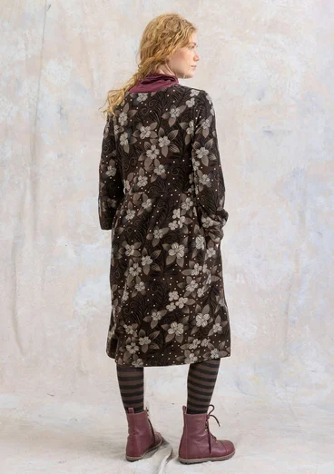 Velourskleid „Cornus“ aus Bio-Baumwolle/Recycling-Polyester - dunkelschokolade