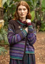 “Louise” wool blend cardigan - dark chokolate