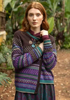 Gilet "Louise" en laine mélangée - chocolat noir