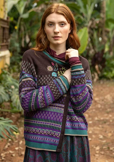 Gilet "Louise" en laine mélangée - chocolat noir