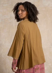 Bestickte Bluse „Skåne“ aus Bio-Baumwolle - messing
