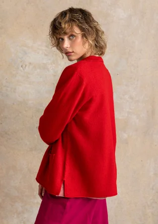 Gebreide blazer van gevilte biologische wol - amaryllis