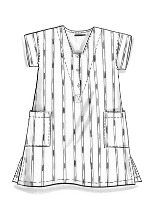 Robe "Ikat" en coton tissé - indigo