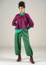 “Olivia” woven organic cotton harem trousers (green sea glass XXL)