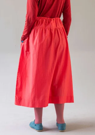 “Paris” woven organic cotton/silk skirt - parrot red