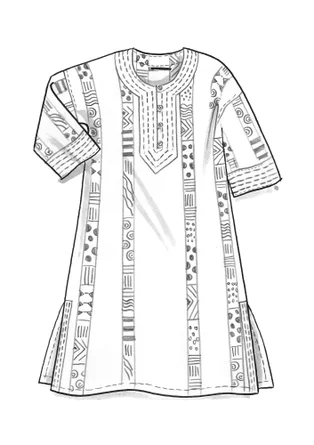 Kaftan "Ghana" i ekologisk bomull - svart