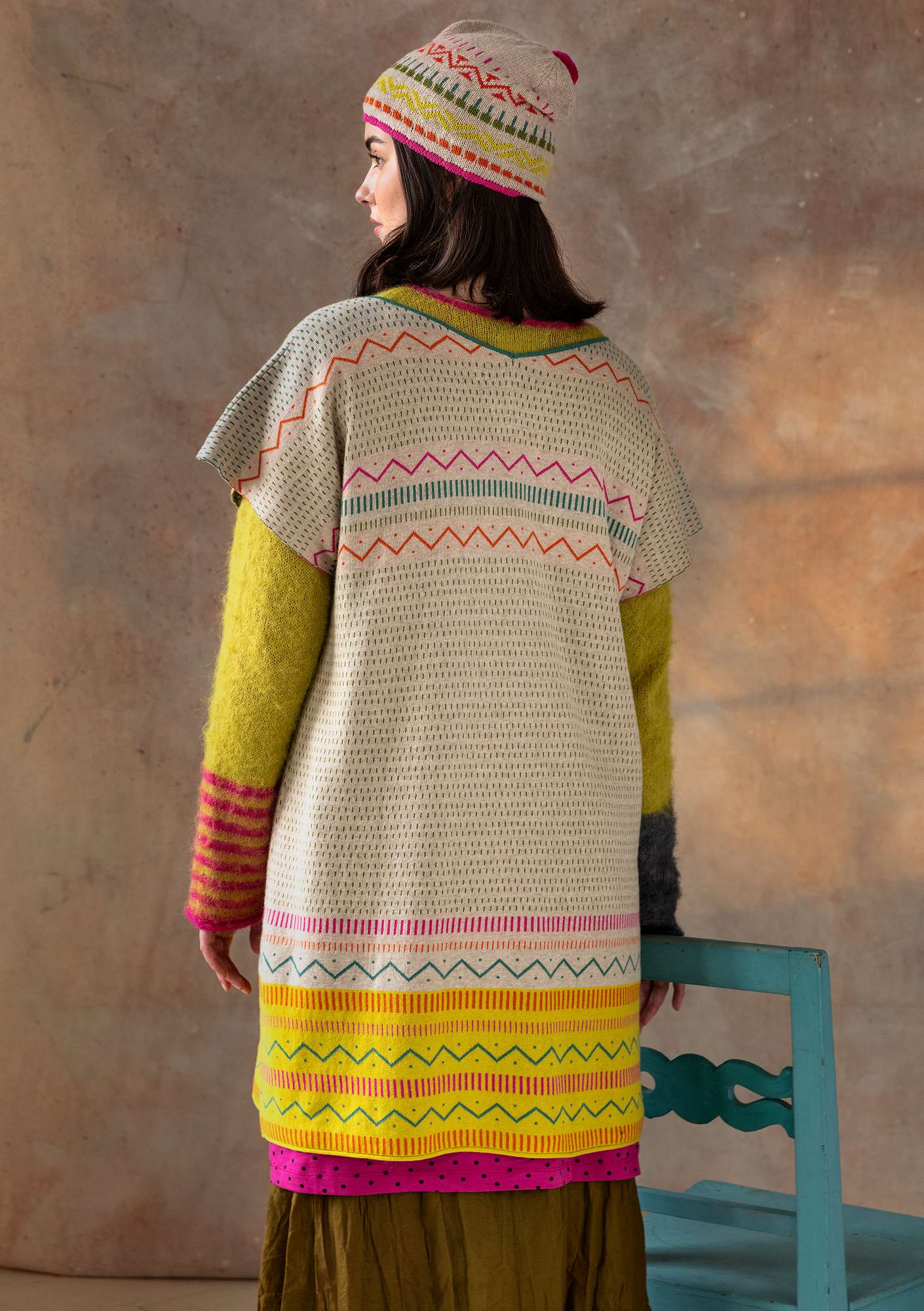 “Strikk” knit tunic in recycled cotton natural melange thumbnail
