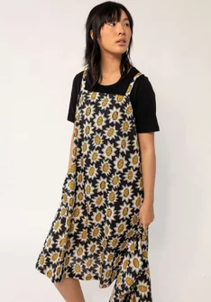 Robe "Afrodite" en coton biologique tissé - noir