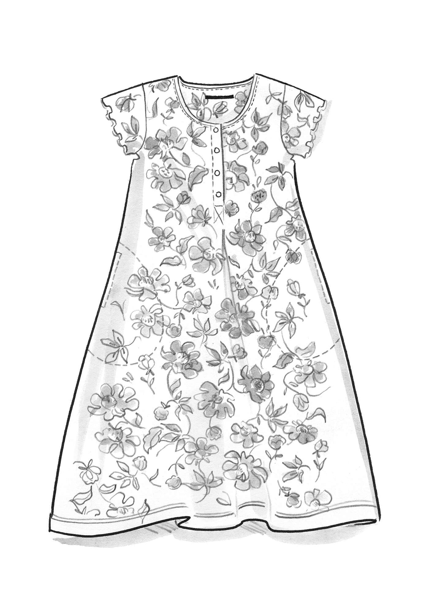 “Peony” organic cotton/modal dress multicoloured