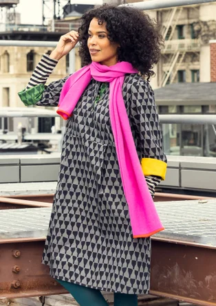 Robe "Concrete" en coton biologique tissé - noir