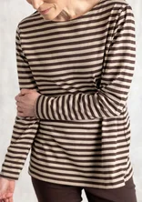 Basic-Streifenshirt aus Bio-Baumwolle - maulbeere-dunkelnatur