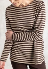 Basic-Streifenshirt aus Bio-Baumwolle - maulbeere-dunkelnatur