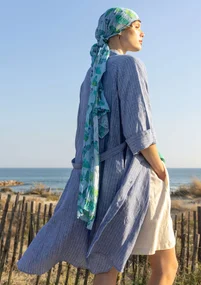 “Bifrost” woven linen shirt dress - light brilliant blue