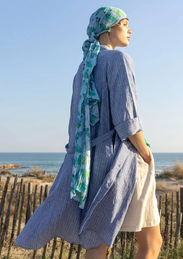 “Bifrost” woven linen shirt dress - light brilliant blue
