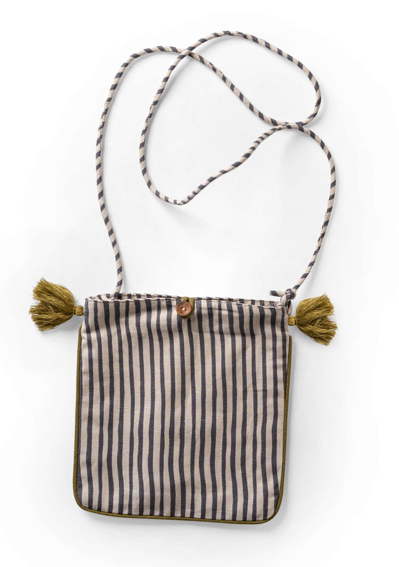 “Web” bag made of cotton/linen graphite