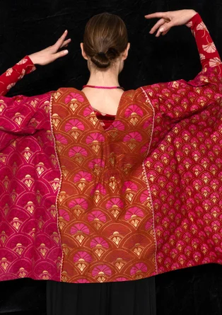“Première” woven tunic in organic cotton/silk - copper