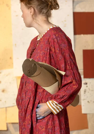 Vævet kjole "Petunia" i økologisk bomuld - rosentræ